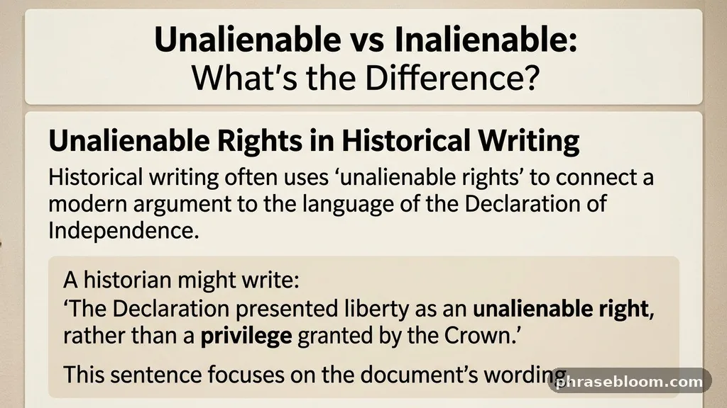 Unalienable rights in historical writing - Unalienable vs Inalienable: What’s the Difference?