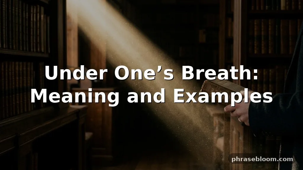 Under One’s Breath: Meaning and Examples