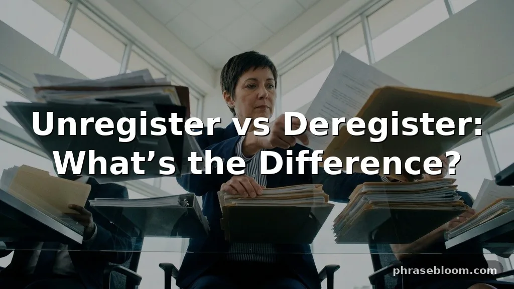 Unregister vs Deregister: What’s the Difference?