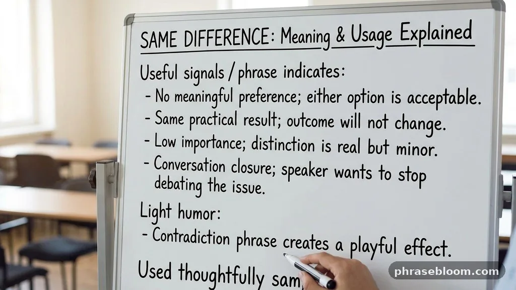 Useful signals in the phrase - “Same Difference”: Meaning and Usage Explained