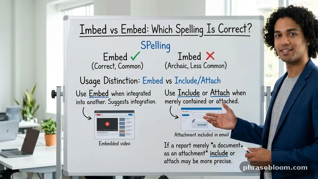 Using embed when include is more accurate - Imbed vs Embed: Which Spelling Is Correct?