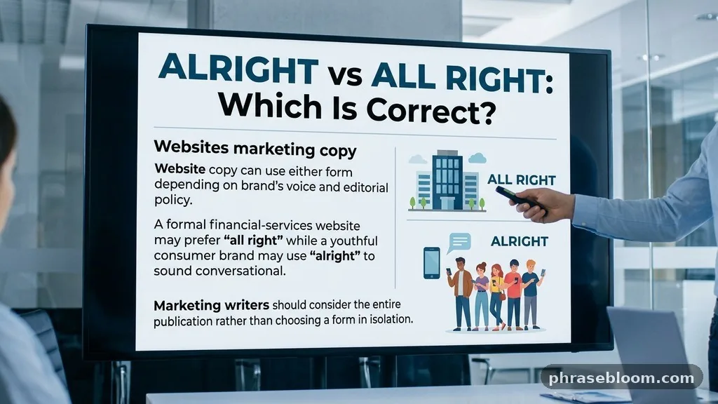 Websites and marketing copy - Alright vs All Right: Which Is Correct?