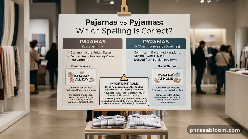 When brand names are involved - Pajamas vs Pyjamas: Which Spelling Is Correct?