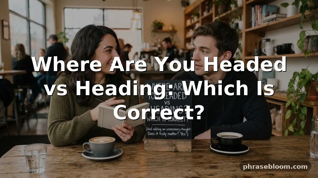 Where Are You Headed vs Heading: Which Is Correct?