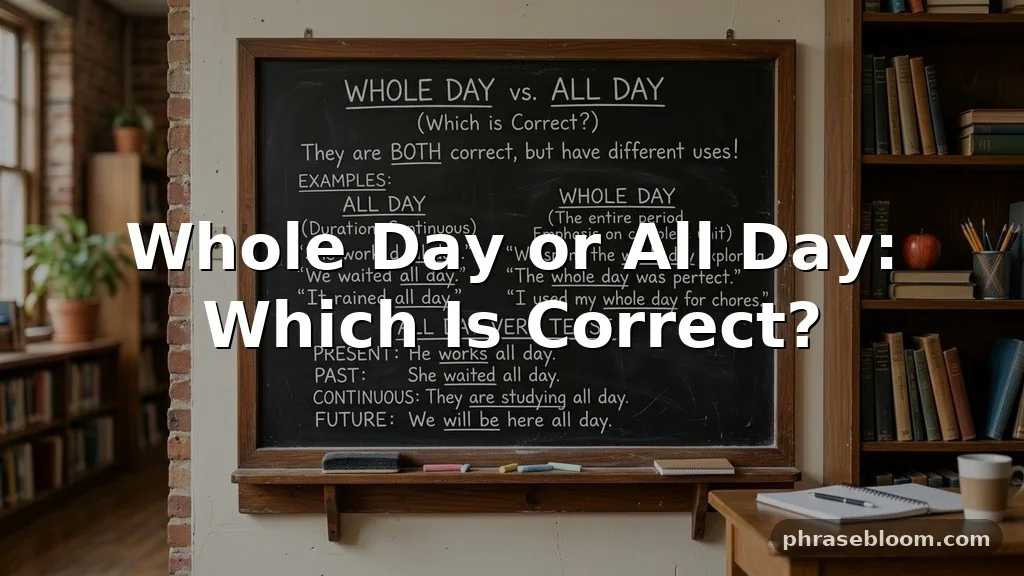 Whole Day or All Day: Which Is Correct?