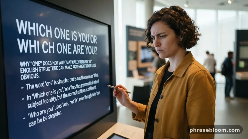 Why “one” does not automatically require “is” - Which One Is You or Which One Are You?